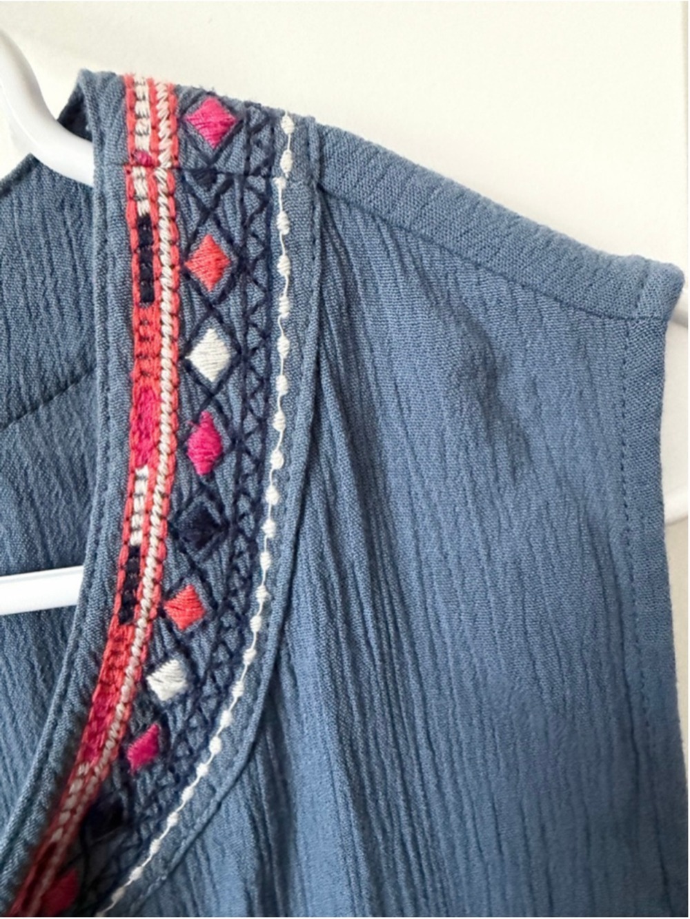KELLY RENEE Blue Embroidered Tank Top 3X - Picture 6 of 6